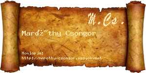 Maróthy Csongor névjegykártya